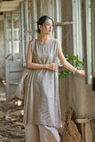 Thalia Tie-Dye Linen Cheongsam Dress