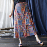 Shimmer Floral Cotton-Linen Cheongsam Skirt