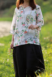 Floral Fan Cheongsam Top