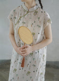 Summer Plant Cheongsam Dress